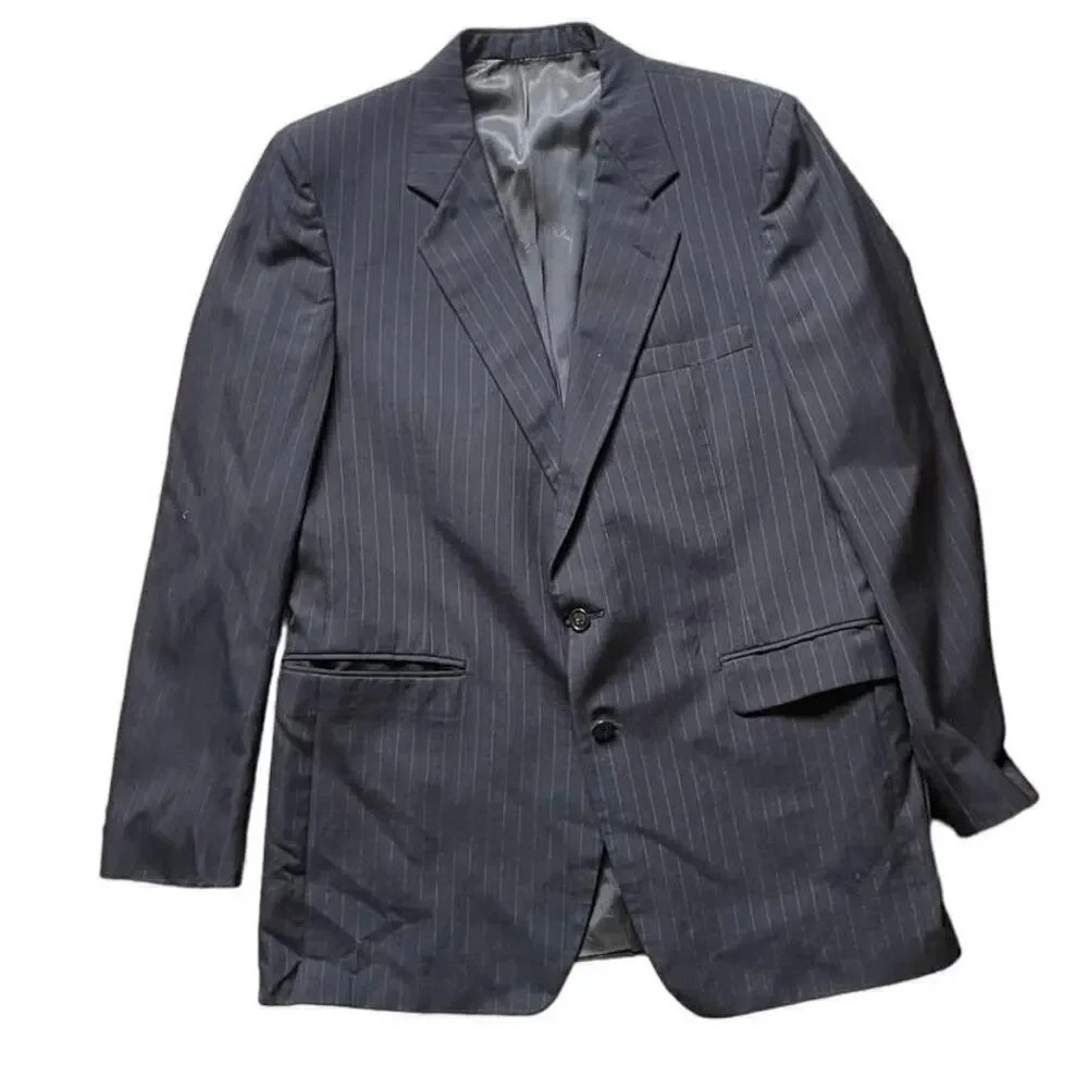 Givenchy Gentleman Vintage Navy Pinstripe Blazer • Size 44 US / 52 EU / XL 🗣